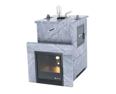 Фото Печь для русской бани Анапа М2 в полноценном кожухе (талькохлорит) в магазине Woodson