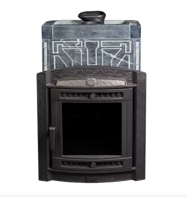 Фото Печь банная "Атмосфера L" в облицовке "Талькохлорит УЗОР №7" в магазине Woodson