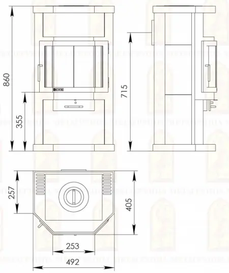 Фото Печь ОКА с чугунной плитой в магазине Woodson