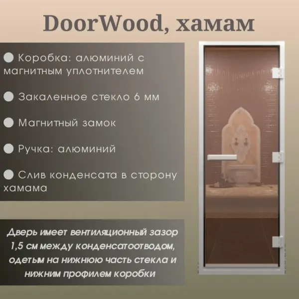 Дверь DoorWood Эталон Бронза 1900*700 (3п,10мм)