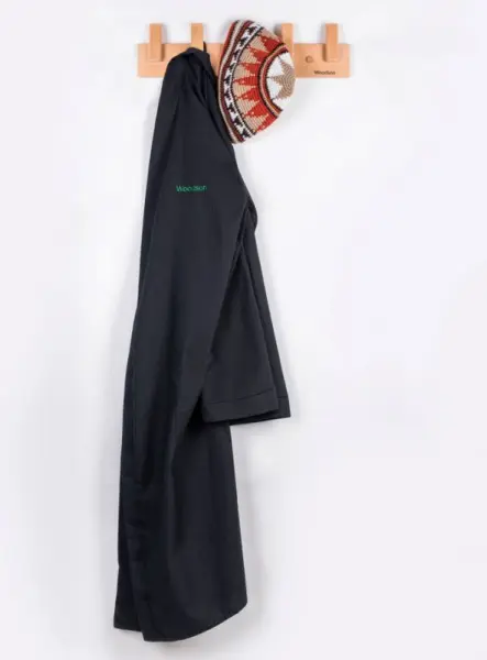 Халат Woodson, вафельный с планкой, р.46-48, чёрный