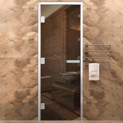 Дверь Хамам Элит 60G Бронза 2000*800 R, без порога