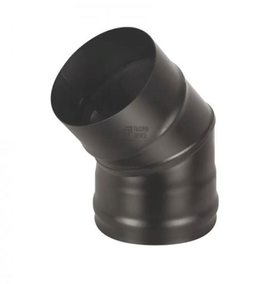 Grill`D Отвод 45° 3 сегмента AISI 430 0,8мм (D115 ), черный (термостойкая краска)