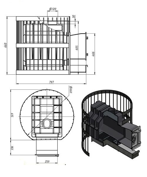 Фото Печь ВЕЗУВИЙ Легенда Ретро Стандарт 24 (ДТ-4) в магазине Woodson