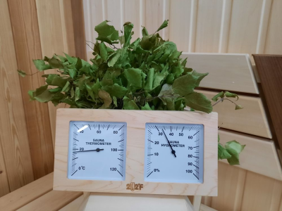 SQUARE термогигрометр ОЧКИ квадрат (канадский кедр) TH-21R