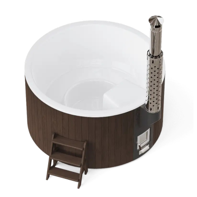 Купель композитная круглая ELITE 200 с подогревом (термососна темная)