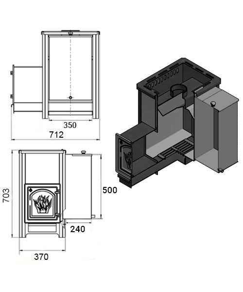 Фото Печь ВЕЗУВИЙ Русичъ «АКВА» 22 (ДТ-4) в магазине Woodson