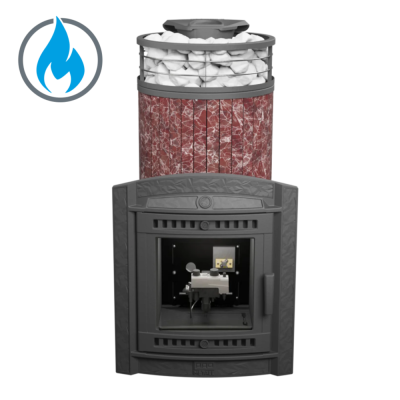 Фото Печь банная "Атмосфера XL" Россо Леванто ламель+сетка с газовой горелкой в магазине Woodson