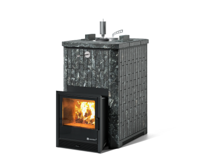Фото Печь «Анапа» в полноценном наборном кожухе Пироксенит с закрытым верхом в магазине Woodson