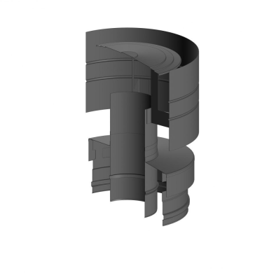 Фото 600/RAL9005 Оголовок вентилируемый — К — 115/200/230 — нерж 0,5 мм 