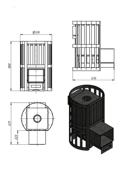 Фото Печь ВЕЗУВИЙ Ураган Стандарт 12 (ДТ-3) в магазине Woodson