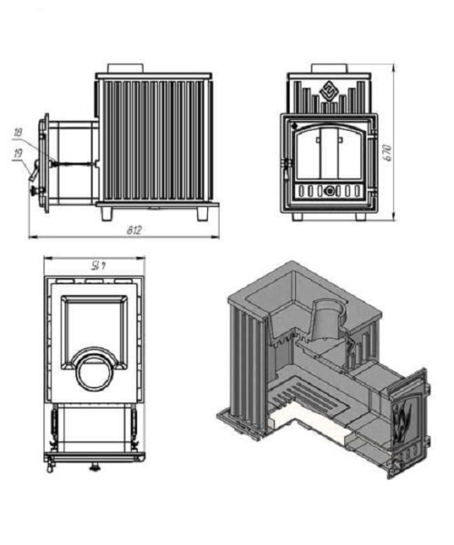 Фото Печь для бани Эверест 24 (280) в магазине Woodson Фото Печь для бани Эверест 24 (280) в магазине Woodson