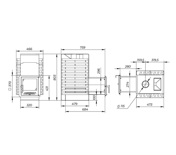 Фото Печь банная "РАДА ТЕРМА 2026" ЗК 6мм 20L, дверца со стеклом в магазине Woodson