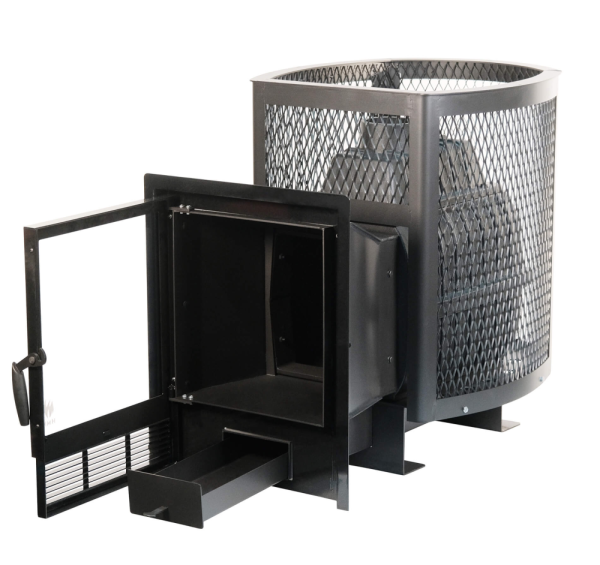 Фото Печь банная чугунная "Сибирь-20 - ПРО". Панорамная дверца (Сетка) в магазине Woodson