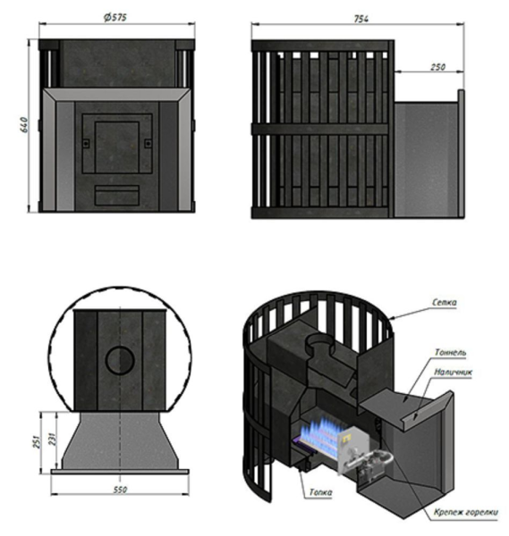Фото Печь ВЕЗУВИЙ газо-дровяная СКИФ Ковка 18 (ДТ-3) в магазине Woodson Фото Печь ВЕЗУВИЙ газо-дровяная СКИФ Ковка 18 (ДТ-3) в магазине Woodson