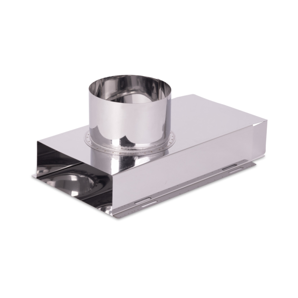 Тройник КуБасту проходной D=100 мм — 90 гр — нерж 0,5 мм