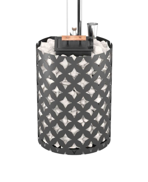 Фото Чугунная печь для бани ЭТНА 24 (Панорама) Закрытая каменка в магазине Woodson