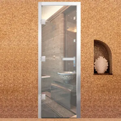 Дверь Хамам Престиж 60G Прозрачная 1900*700 L, без порога