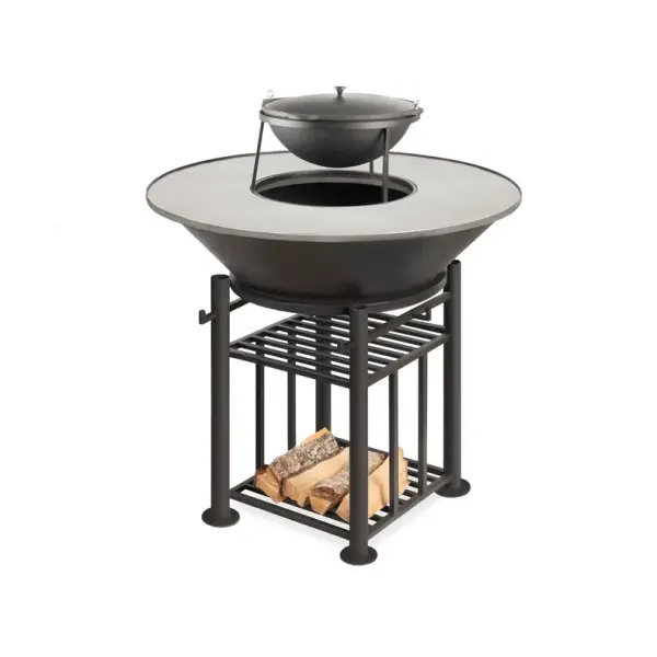 Fantastic Grill Везувий Ø 1000  (чаша+подставка+плита+решетка чугунная"СТЕЙК" Ø 450мм+крышка)