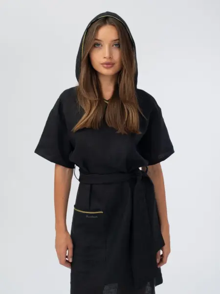 Платье банное Woodson, чёрный лён (46)